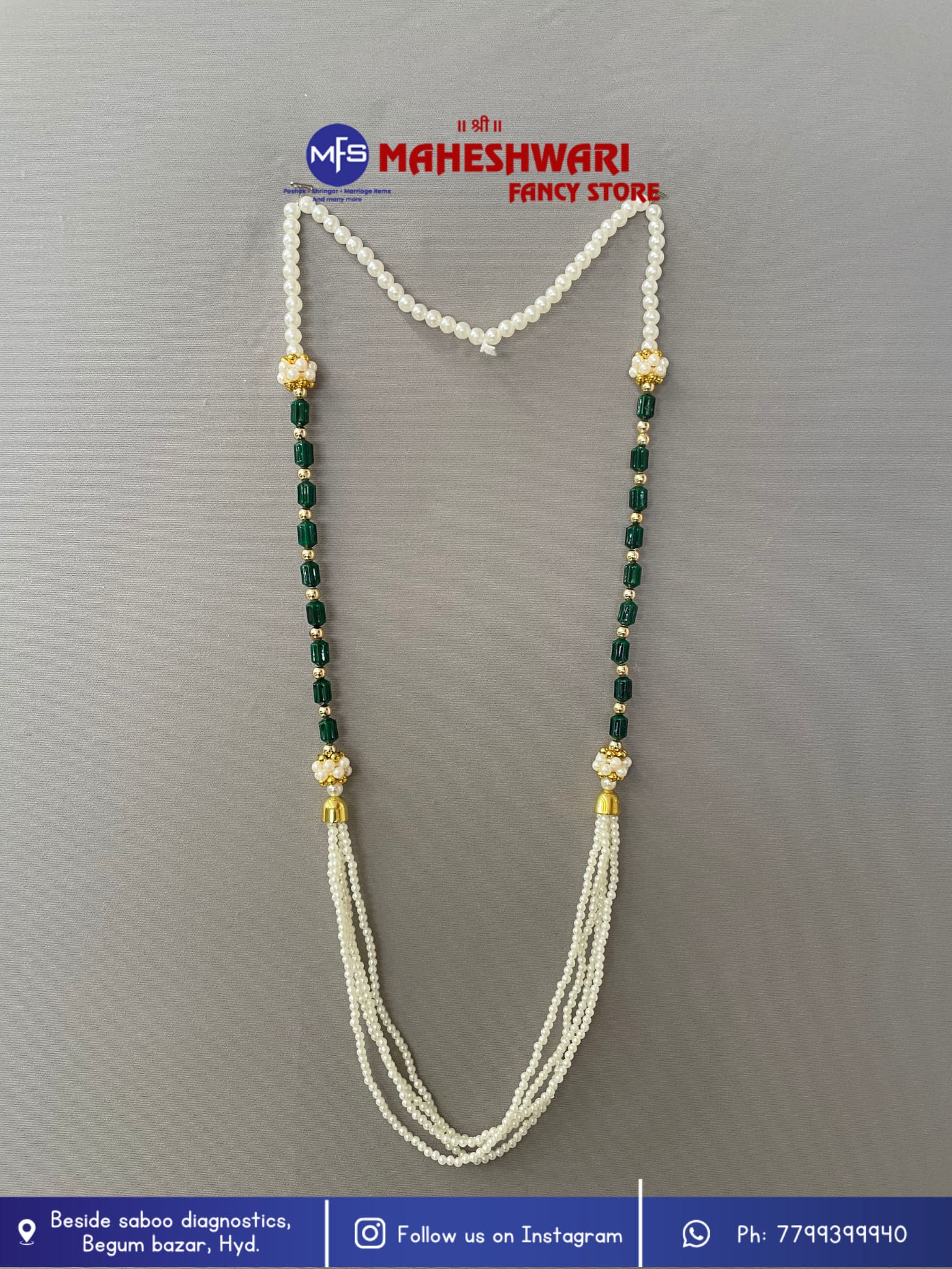 Swagat Mala green moti